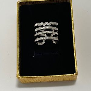 Cubic zirconia double ring